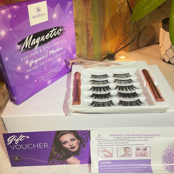 Magnetic eyelashes/EyeLiner Kit with tweezers, 5 Beauty Styles, Black - Picture 6 of 6